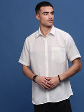 Men White Solid Slim Fit Shirt-Keziah-3338-White